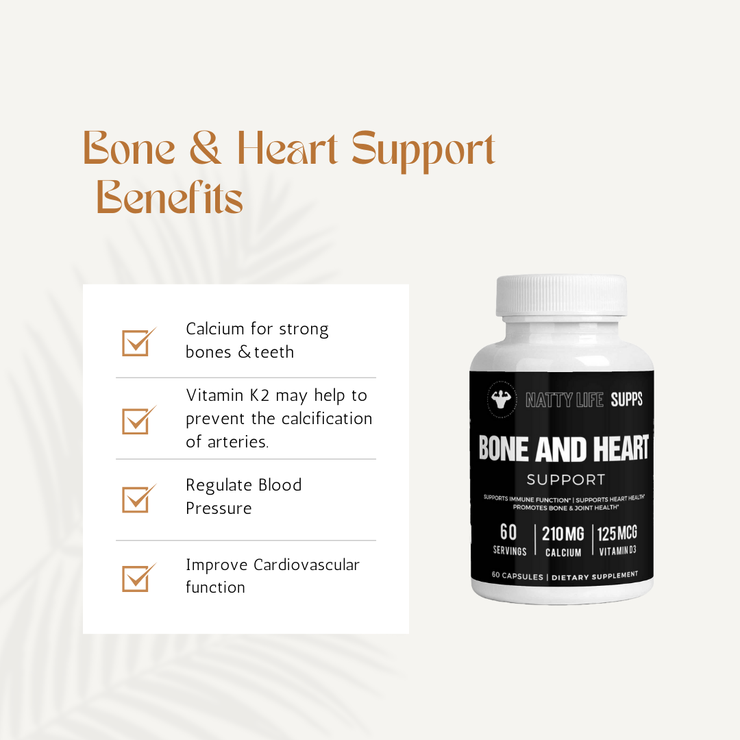 Bone & Heart Support, Vitamin D3 & Vitamin K2 Capsules