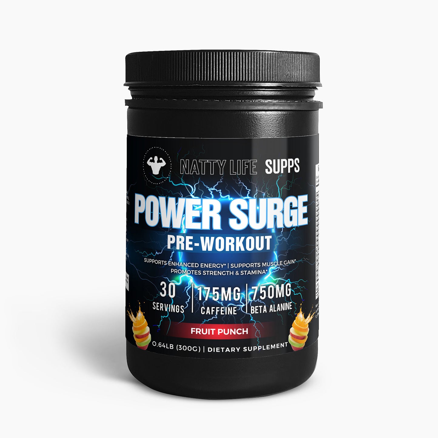 Power Surge Nitric Oxide Pre-Workout Powder (Fruit Punch)