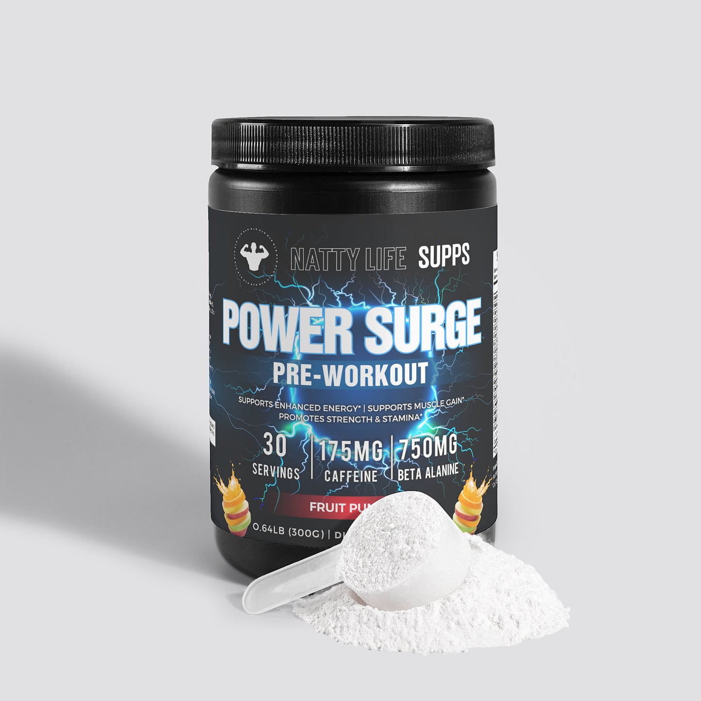 Power Surge Nitric Oxide Pre-Workout Powder (Fruit Punch)