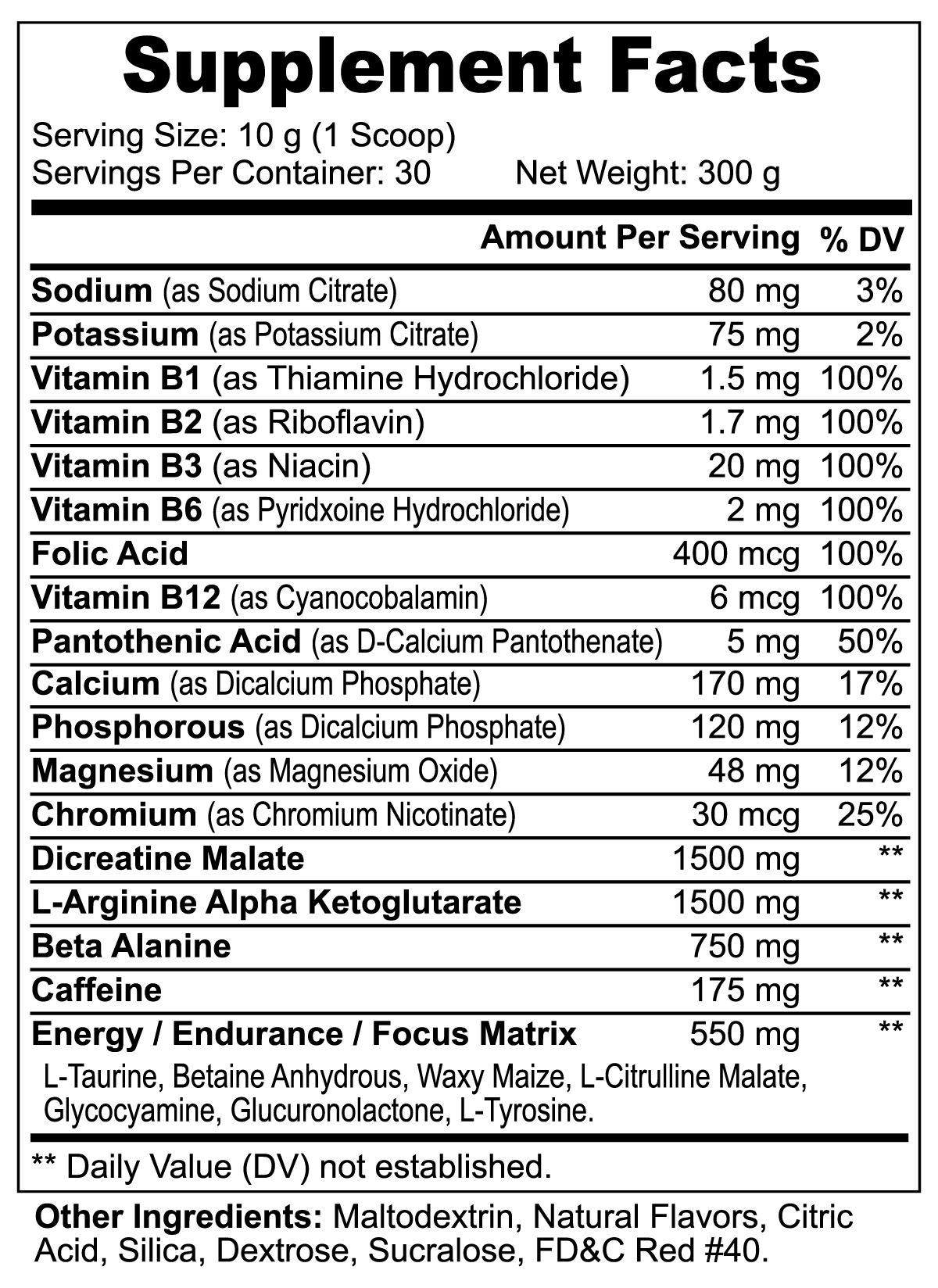 Power Surge Nitric Oxide Pre-Workout Powder (Fruit Punch)